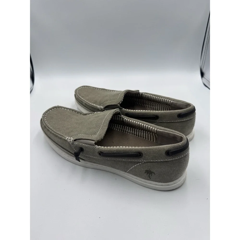 Margaritaville Dock Boat Shoes Mens US 13 Green White Canvas Slip On MFM171209